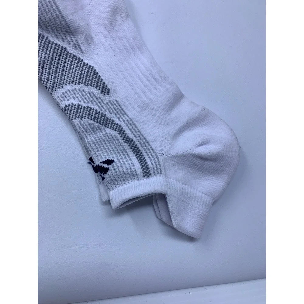 Adidas Mens OS Navy White Athletic Arch Compression No Show Socks 2 Pair Pack